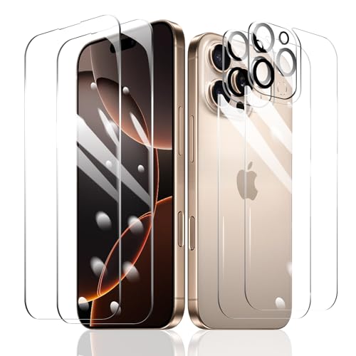 Fylnatc 2 Stück Schutzfolie für iPhone 16 Pro + 2 Stück Kameraschutz + 2 Stück Rückseite Schutzfolie mit einfachem Befestigungswerkzeug, Panzer Schutz Glas, Display Schutzfolie aus gehärtetem Glas Fylnatc 2 Stück Schutzfolie für iPhone 16 Pro + 2 Stück Kameraschutz + 2 Stück Rückseite Schutzfolie mit einfachem Befestigungswerkzeug, Panzer Schutz Glas, Display Schutzfolie aus gehärtetem Glas von Fylnatc