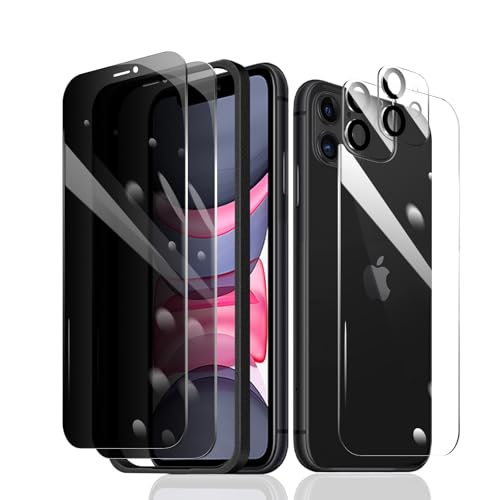 Fylnatc 2 × Sichtschutz Displayschutzfolie für iPhone 11 + 2 × Kameralinsenschutz + 1 × Rückseite aus gehärtetem Glas + 1 × Einbaurahmen, Anti-Spionage-9H Härte, blasenfreier Aufprallschutz Fylnatc 2 × Sichtschutz Displayschutzfolie für iPhone 11 + 2 × Kameralinsenschutz + 1 × Rückseite aus gehärtetem Glas + 1 × Einbaurahmen, Anti-Spionage-9H Härte, blasenfreier Aufprallschutz von Fylnatc