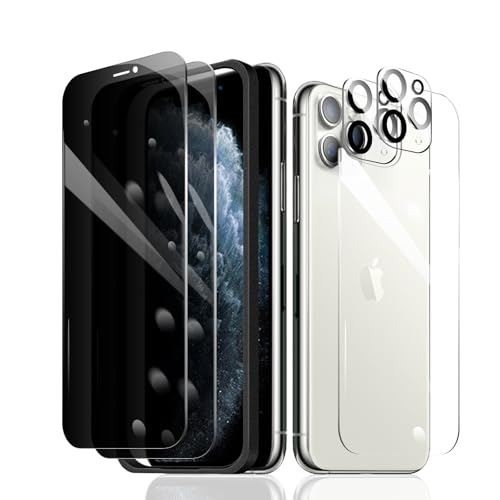 Fylnatc 2 x Sichtschutz-Displayschutzfolie für iPhone 11 Pro + 2 x Kameralinsenschutz + 1 x Schutzfolie aus gehärtetem Glas + 1 x Einbaurahmen, Anti-Spionage-9H-Härte, blasenfrei, stoßfester Schutz Fylnatc 2 x Sichtschutz-Displayschutzfolie für iPhone 11 Pro + 2 x Kameralinsenschutz + 1 x Schutzfolie aus gehärtetem Glas + 1 x Einbaurahmen, Anti-Spionage-9H-Härte, blasenfrei, stoßfester Schutz von Fylnatc
