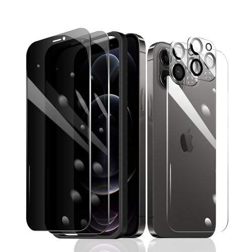 Fylnatc 2 x Sichtschutz für iPhone 12 Pro + 2 x Kameralinsenschutz + 1 x Schutzfolie aus gehärtetem Glas + 1 x Einbaurahmen, Anti-Spionage-9H-Härte, blasenfrei, stoßfester Schutz Fylnatc 2 x Sichtschutz für iPhone 12 Pro + 2 x Kameralinsenschutz + 1 x Schutzfolie aus gehärtetem Glas + 1 x Einbaurahmen, Anti-Spionage-9H-Härte, blasenfrei, stoßfester Schutz von Fylnatc