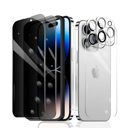 Fylnatc 2 x Sichtschutz für iPhone 14 Pro + 2 x Kameralinsenschutz + 1 x Schutzfolie aus gehärtetem Glas + 1 x Einbaurahmen, Anti-Spionage-9H-Härte, blasenfrei, stoßfester Schutz Fylnatc 2 x Sichtschutz für iPhone 14 Pro + 2 x Kameralinsenschutz + 1 x Schutzfolie aus gehärtetem Glas + 1 x Einbaurahmen, Anti-Spionage-9H-Härte, blasenfrei, stoßfester Schutz von Fylnatc