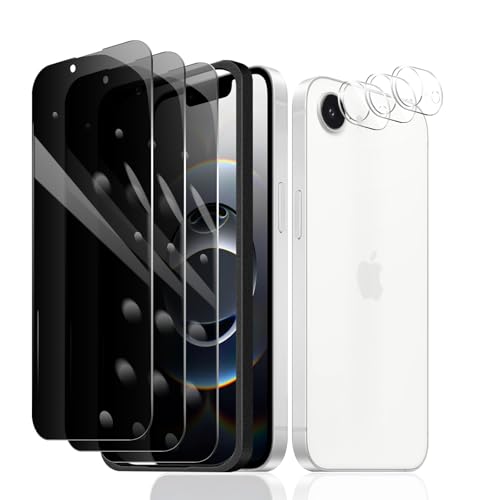 Fylnatc 3 Stück Sichtschutz Schutzfolie für iPhone 16e + 3 Stück Kameraschutz mit einfachem Befestigungswerkzeug, Anti-Spy Panzer Schutz Glas, Anti-Spionage Panzerfolie, gehärtetem Glas Fylnatc 3 Stück Sichtschutz Schutzfolie für iPhone 16e + 3 Stück Kameraschutz mit einfachem Befestigungswerkzeug, Anti-Spy Panzer Schutz Glas, Anti-Spionage Panzerfolie, gehärtetem Glas von Fylnatc