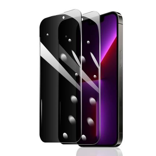 Fylnatc Sichtschutz Schutzfolie für iPhone 16E/13 Pro/13/14, Anti-Spähen Panzer Schutz Glas, HD Blickschutzfolie, Display Sichtschutzfolie aus gehärtetem Glas, 9H Härte, Anti-Kratzer [2 Stück] von Fylnatc
