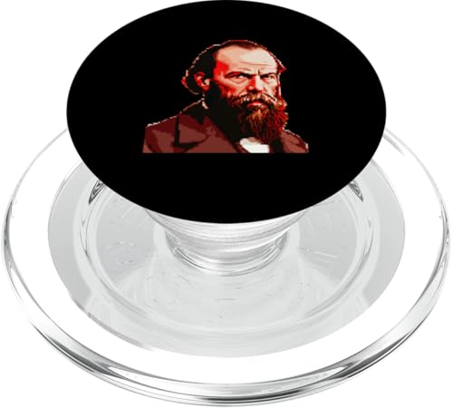 Fjodor Dostojewski Pixelkunst PopSockets PopGrip für MagSafe von Fyodor Dostoevsky Art Style Designs For Historians