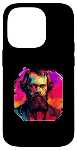 Fjodor Dostojewski Synthwave Hülle für iPhone 14 Pro von Fyodor Dostoevsky Art Style Designs For Historians