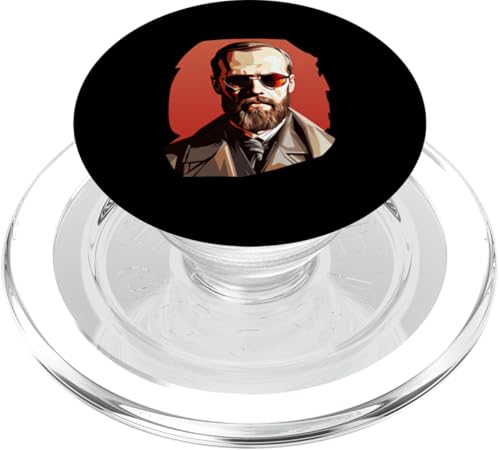 Fjodor Dostojewski mit Sonnenbrille PopSockets PopGrip für MagSafe von Fyodor Dostoevsky Art Style Designs For Historians