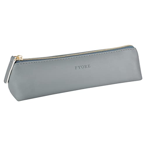 Fyore Federmäppchen, Leder Federmäppchen Kleine Stifteetui Wasserdicht Stiftebox für Schule Universität Kosmetik Make up (Blau) von Fyore
