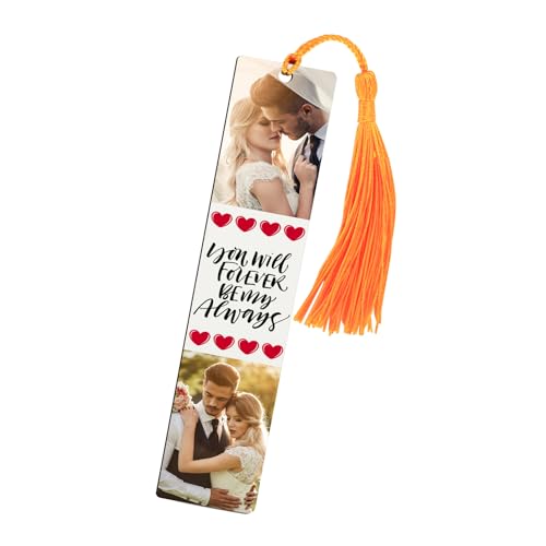 Lesezeichen - Personalisiertes Lesezeichen mit Namen & Foto - für Erwachsene & Kinder - Buchzeichen aus Mitteldichte Faserplatte mit Quaste von Fyore