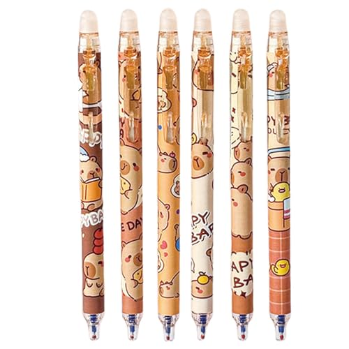 Capybara Stifte Radierbarer Kugelschreiber | 6 Stück Niedliche Radierbare Einziehbare Stifte | Radierbare Gel Tinte Stiftes Cartoon Capybara Stiftes 0,5mm | Schreibstifte Für Die Schule, Büro Capybara Stifte Radierbarer Kugelschreiber | 6 Stück Niedliche Radierbare Einziehbare Stifte | Radierbare Gel Tinte Stiftes Cartoon Capybara Stiftes 0,5mm | Schreibstifte Für Die Schule, Büro von Fyrdyn