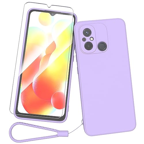 Fyriswho Handyhülle für Xiaomi Redmi 12C / Redmi 11A + 1 Schutzgläser, Anti Kratzer Schutzhülle Stoßdämpfend Ultra Dünn Case Kompatibel mit Xiaomi Redmi 12C / Redmi 11A - Lila von Fyriswho