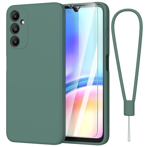 Fyriswho Hülle für Samsung Galaxy A05s 4G Schutzhülle + 1 Stück Schutzfolie, Dünne Weiche Anti Kratzer Handyhülle Galaxy A05s Rundumschutz Case Cover für Samsung Galaxy A05s 4G (6.7") - Dunkelgrün von Fyriswho