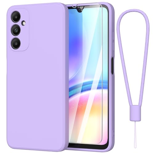 Fyriswho Hülle für Samsung Galaxy A05s 4G Schutzhülle + 1 Stück Schutzfolie, Dünne Weiche Anti Kratzer Handyhülle Rundumschutz Case Cover für Samsung Galaxy A05s 4G (6.7") - Lila von Fyriswho