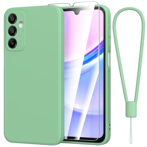 Fyriswho Hülle für Samsung Galaxy A15 4G / 5G Schutzhülle + 1 Stück Schutzfolie, Dünne Weiche Anti Kratzer Handyhülle Galaxy A15 Rundumschutz Case Cover für Samsung Galaxy A15 4G / 5G (6.5") - Grün von Fyriswho