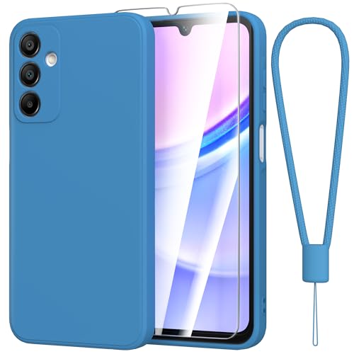 Fyriswho Hülle für Samsung Galaxy A15 4G / 5G Schutzhülle + 1 Stück Schutzfolie, Dünne Weiche Anti Kratzer Handyhülle Galaxy A15 Rundumschutz Case Cover für Samsung Galaxy A15 4G / 5G (6.5") - Blau von Fyriswho