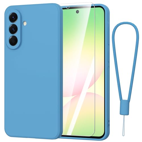 Fyriswho Hülle für Samsung Galaxy A56 5G Schutzhülle + 1 Stück Schutzfolie, Dünne Weiche Anti Kratzer Handyhülle Case Cover für Samsung Galaxy A56 5G (6.7") - Blau von Fyriswho