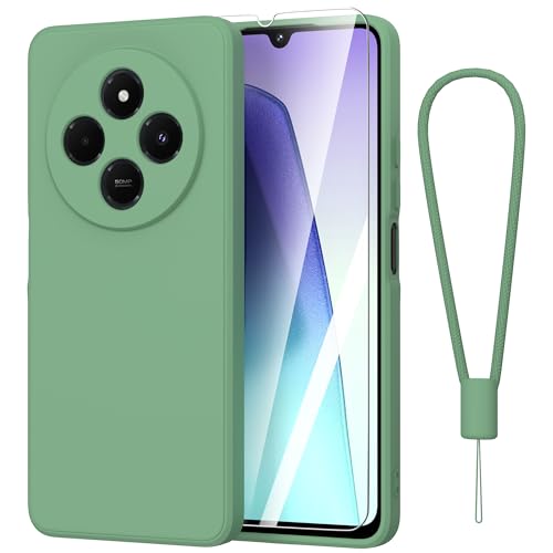 Fyriswho Hülle für Xiaomi Redmi 14C 4G Schutzhülle + 1 Stück Schutzfolie, Dünne Weiche Anti Kratzer Handyhülle Samsung Redmi 14C Case Cover für Xiaomi Redmi 14C 4G (6.88") - Grün von Fyriswho