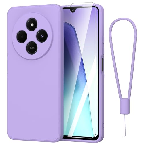 Fyriswho Hülle für Xiaomi Redmi 14C 4G Schutzhülle + 1 Stück Schutzfolie, Dünne Weiche Anti Kratzer Handyhülle Samsung Redmi 14C Case Cover für Xiaomi Redmi 14C 4G (6.88") - Lila von Fyriswho