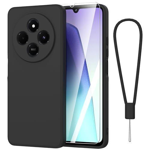 Fyriswho Hülle für Xiaomi Redmi 14C 4G Schutzhülle + 1 Stück Schutzfolie, Dünne Weiche Anti Kratzer Handyhülle Samsung Redmi 14C Case Cover für Xiaomi Redmi 14C 4G (6.88") - Schwarz von Fyriswho