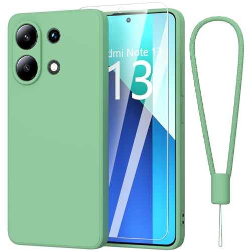Fyriswho Hülle für Xiaomi Redmi Note 13 4G Schutzhülle + 1 Stück Schutzfolie, Dünne Weiche Anti Kratzer Handyhülle Xiaomi Redmi Note 13 Case Cover für Xiaomi Redmi Note 13 4G (6.67") - Grün von Fyriswho