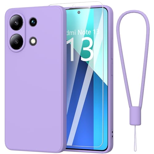 Fyriswho Hülle für Xiaomi Redmi Note 13 4G Schutzhülle + 1 Stück Schutzfolie, Dünne Weiche Anti Kratzer Handyhülle Xiaomi Redmi Note 13 Case Cover für Xiaomi Redmi Note 13 4G (6.67") - Lila von Fyriswho