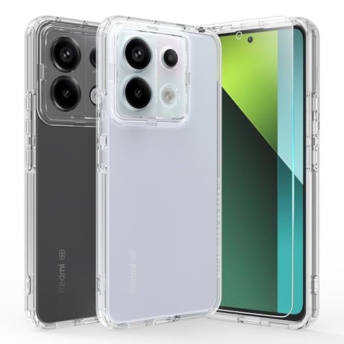 Fyriswho Hülle für Xiaomi Redmi Note 13 Pro 5G Schutzhülle mit 1 Stück Schutzfolie, Transparent Silikon TPU Bumper Stoßfest Kratzfeste Handyhülle für Xiaomi Redmi Note 13 Pro 5G (6.67") Transparent von Fyriswho
