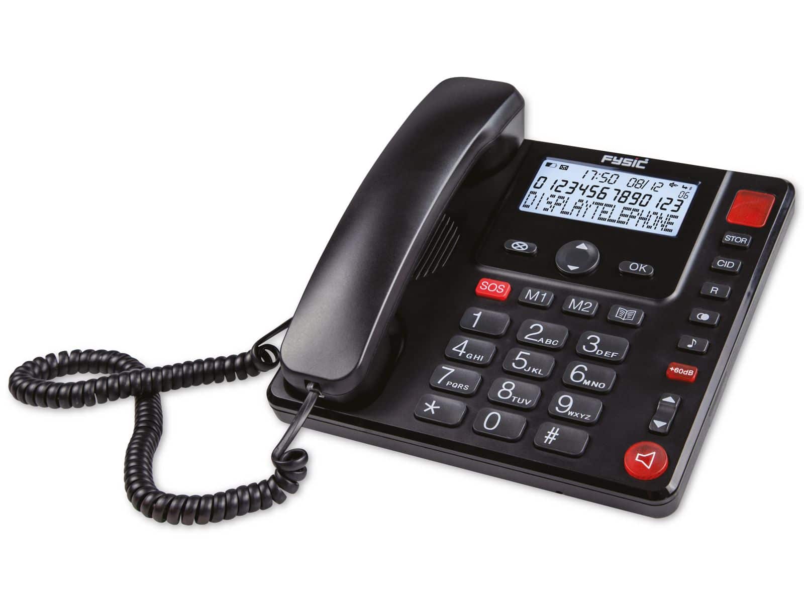 FYSIC Großtasten-Telefon 3940, schwarz von Fysic