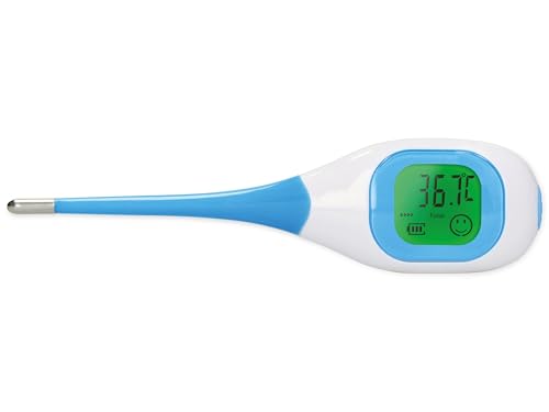 Fysic FT09 Digitales Fieberthermometer - großes Farbdisplay - flexible Sonde - mit Schutzhülle - Messungen werden mit Farbe und Emoticons angezeigt - blau/weiß Fysic FT09 Digitales Fieberthermometer - großes Farbdisplay - flexible Sonde - mit Schutzhülle - Messungen werden mit Farbe und Emoticons angezeigt - blau/weiß von Fysic