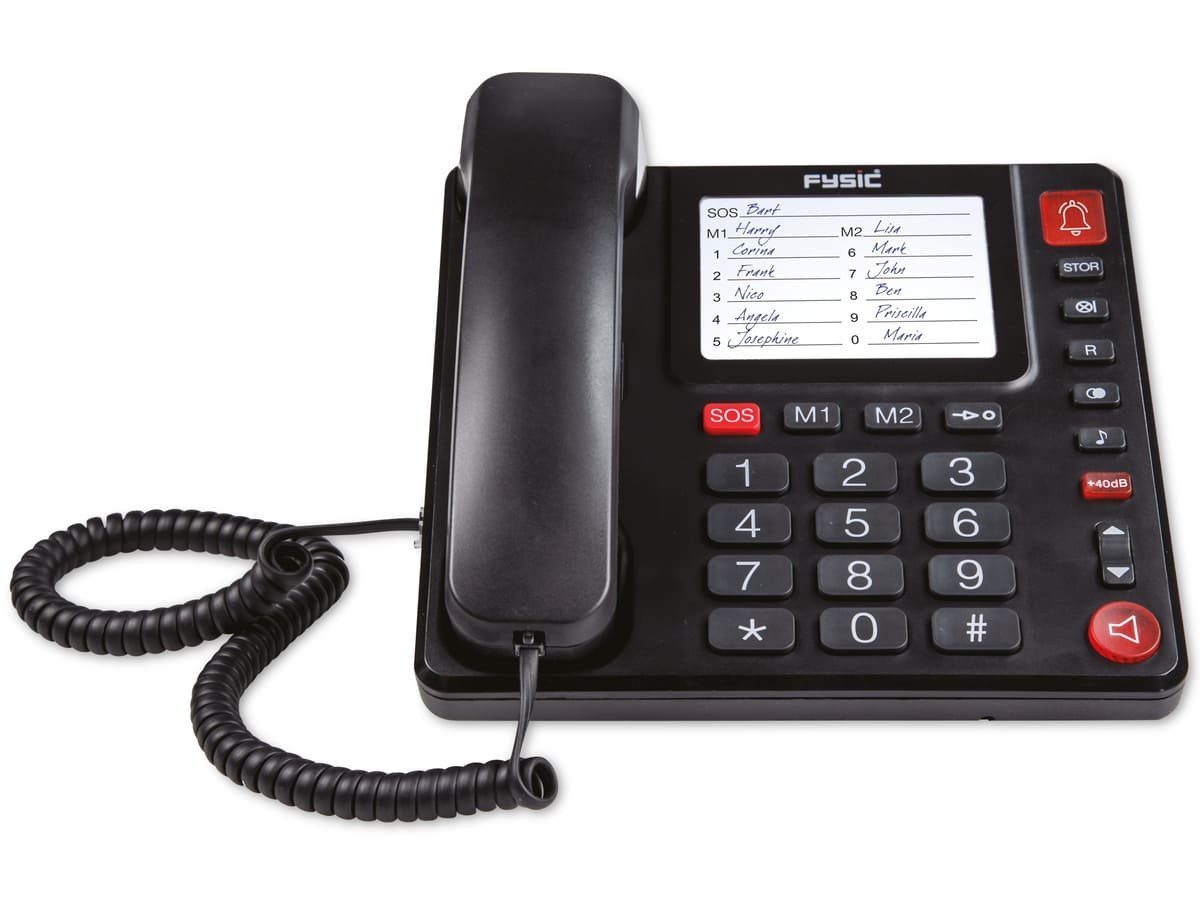 Fysic FYSIC Großtasten-Telefon FX-3920, schwarz Kabelgebundenes Telefon von Fysic