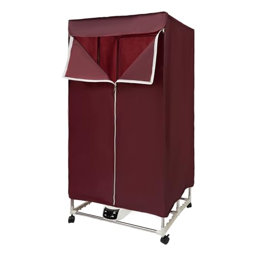 1200-1500W Wäschetrockner 220V kleiderschrank warmlufttrockner 66.14lbs Tragbare Mini-Trocknermaschine Geeignet zum Trocknen von Kleidung Handtüchern Jeans usw (Weinrot) von Fyssnn