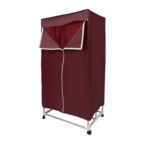 220V Warmlufttrockner 1200-1500W Tragbar Elektrischer Wäschetrockner 66.14lbs Kleiderschrank Warmlufttrockner Geeignet für Häuser Wohnungen Schlafsäle Hotels usw (Weinrot) von Fyssnn