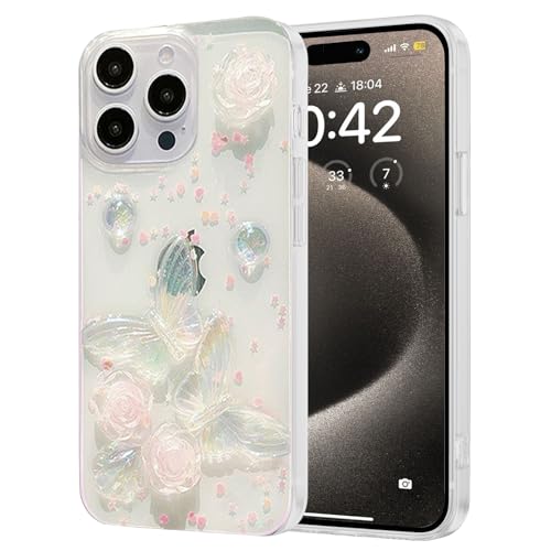 Fzrdohu Kompatibel Mit iPhone 16 Pro Hülle, Niedliche 3D Schmetterlings i16 Pro Handyhülle, Mädchen-Glitzer, Hübsche Kristalle, Glitzernde, Mädchenhafte Handyhüllen für iPhone 16 Pro von Fzrdohu