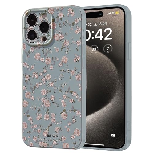 Fzrdohu Kompatibel Mit iPhone 16 Pro Hülle Blumen, Vintage-Blumen Design, Stoßfestes TPU-Silikon, Weiche Handyhülle i16 Pro Mädchen, Schlank, Elegant i16 Pro Hülle Mädchen Case von Fzrdohu