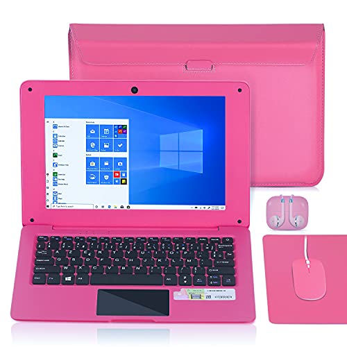 G-Anica 10,1 Zoll Laptop, Notebook Windows 10 Laptop, Full HD-Quad-Core-Display, tragbar, 2 GB RAM 32 GB ROM, Netflix, Youtube, Bluetooth, WLAN (Rosa) von G-Anica