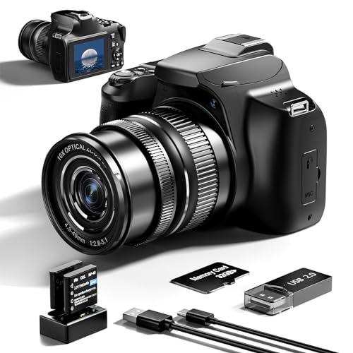 G Digitalkamera, 4 K und 64 MP Kamera für Fotografie, Videokamera, 40-fache Zoom-Vlogging-Kamera für Youtube mit Flash, WiFi und HDMI-Ausgang, 32 GB SD-Karte von G-Anica