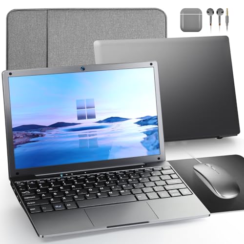 G Laptop, Windows 11, 8 GB + 128 GB, Intel Celeron Quad Core Prozessor, 10 Zoll Laptop, Bluetooth WiFi HDMI Webcam und Laptoptasche von G-Anica