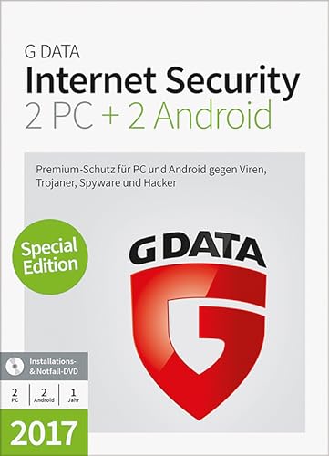 G DATA Internet Security 2017 für 2 PCs + 2 Android-Geräte [Download] von G DATA