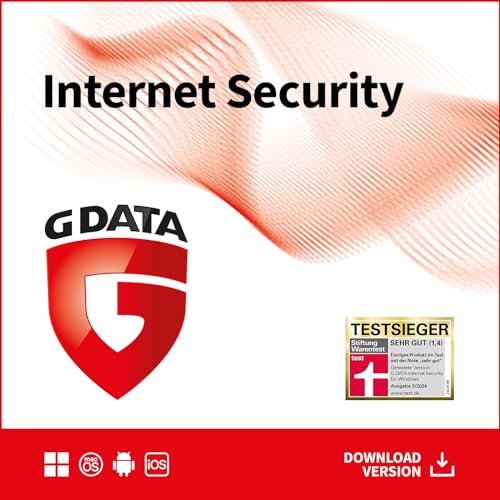 G DATA Internet Security 2024 | 1 Gerät | 1 Jahr | für PC, Mac, Android, iOS | zukünftige Updates inklusive | Made in Germany | Aktivierungscode per Email von G DATA