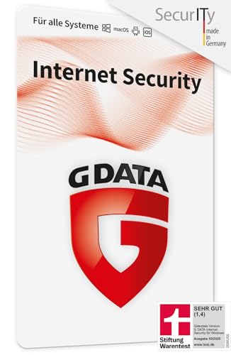 G DATA Internet Security 2024 | 1 Gerät | 1 Jahr | für PC, Mac, Android, iOS | zukünftige Updates inklusive | Made in Germany | Aktivierungskarte per Post von G DATA