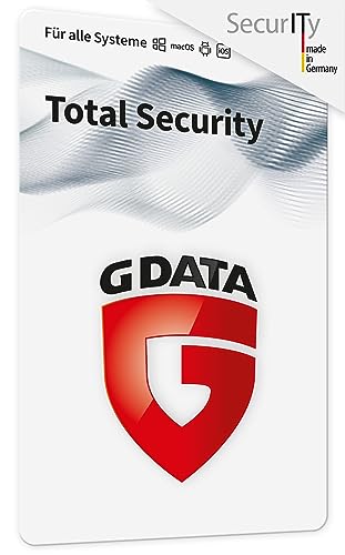 G DATA Total Security 2024 | 1 Gerät | 1 Jahr | Virenschutzprogramm | Passwort Manager | PC, Mac, Android, iOS | zukünftige Updates inklusive | Made in Germany | Aktivierungskarte per Post von G DATA