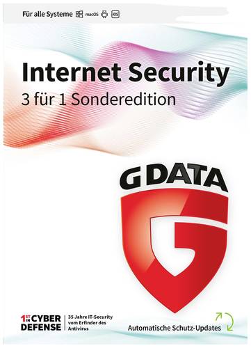 G-Data Internet Security 3 für 1 Sonderedition Jahreslizenz, 3 Lizenzen Windows, Mac, Android, iOS von G-Data