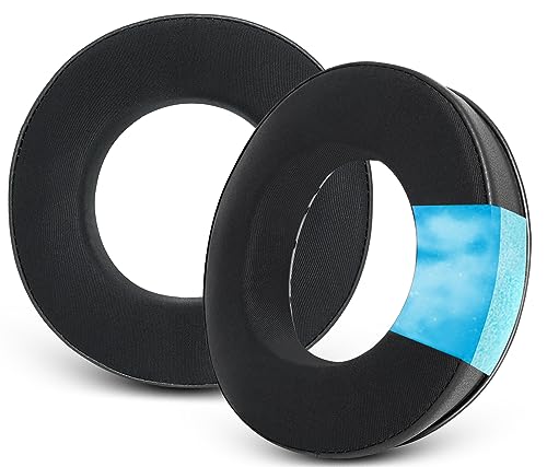 GVOEARS Kühlende Gel-Ohrpolster, Ersatz-Ohrpolster für Beyerdynamic DT770, DT880, DT990, DT 770 PRO, DT 880 PRO, DT 990 PRO Kopfhörer, Sportstoff außen, Kühler für längere Zeit (schwarz) von G GVOEARS