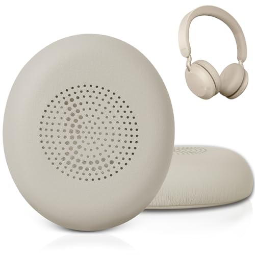 Ohrpolster für Jabra Elite 45h – Ersatz-Ohrpolster für Evolve2 65 40 MS UC USB On-Ear Wireless Kopfhörer – Protein-Leder-Memory-Schaum (Gold Beige) von G GVOEARS