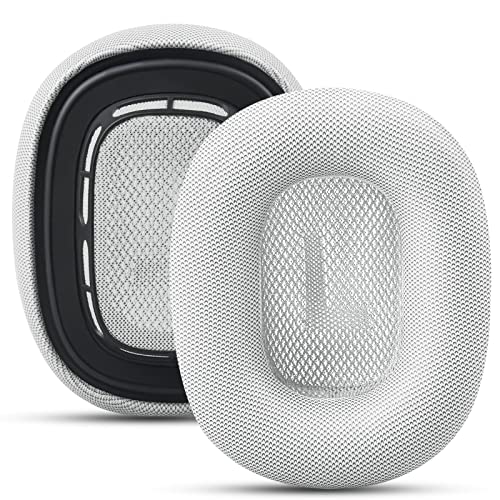 Premium-Ersatz-Ohrpolster für Apple AirPods Max Kopfhörer, Protein-Leder, Memory-Schaum-Ohrpolster (Leder-Weiß) von G GVOEARS