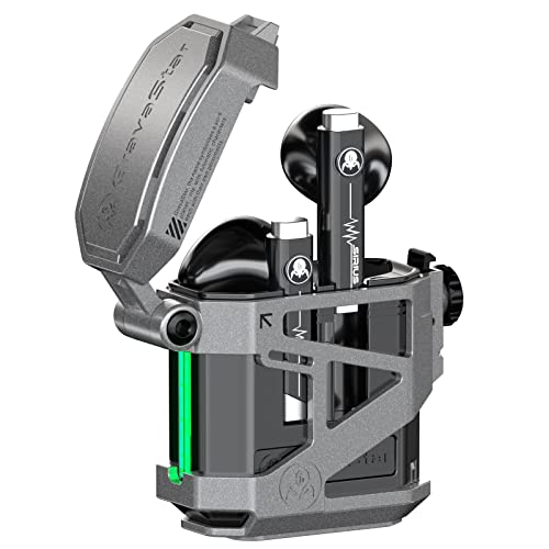 GravaStar Bluetooth Kopfhörer Drahtlose Ohrhörer P5 Bluetooth-Ohrhörer mit Ladekoffer, Bluetooth 5.2 Stereo-Ohrhörer Eingebautes In-Ear-Mikrofon, austauschbares Ladekoffer, Typ C (Armor Gry) von GravaStar