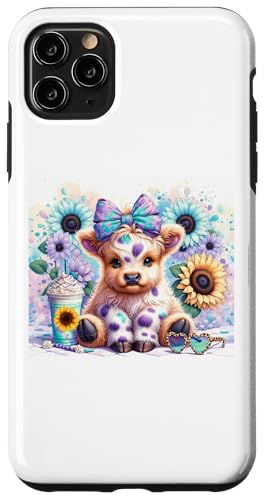 Baby Higland Kuh mit Sonnenblumen Hülle für iPhone 11 Pro Max von G Hall Marketing
