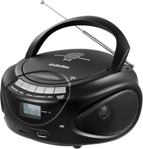 G Keni Tragbarer CD Spieler Boombox mit Bluetooth, AM/FM Radio, CD Boombox Unterstützung USB, SD, MMC Laufwerk, Aux Eingang, Kopfhörerbuchse, Lautstärke Stereo Sound, LCD Display, Netz und Batterie G Keni Tragbarer CD Spieler Boombox mit Bluetooth, AM/FM Radio, CD Boombox Unterstützung USB, SD, MMC Laufwerk, Aux Eingang, Kopfhörerbuchse, Lautstärke Stereo Sound, LCD Display, Netz und Batterie von G Keni