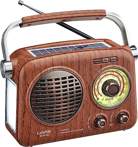 G Keni Tragbares Radio Retro, AM FM Shortable Radios mit bestem Empfang, kleines Vintage-Radios mit Bluetooth-Lautsprecher, wiederaufladbar/Solar/Batterie G Keni Tragbares Radio Retro, AM FM Shortable Radios mit bestem Empfang, kleines Vintage-Radios mit Bluetooth-Lautsprecher, wiederaufladbar/Solar/Batterie von G Keni