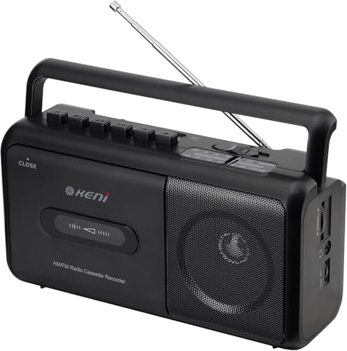 Tragbarer Kassettenplayer Boombox mit AM/FM Radio Stereo, Kassettenrekorder mit Kopfhöreranschluss, batteriebetrieben oder per Netzstecker Tragbarer Kassettenplayer Boombox mit AM/FM Radio Stereo, Kassettenrekorder mit Kopfhöreranschluss, batteriebetrieben oder per Netzstecker von G Keni