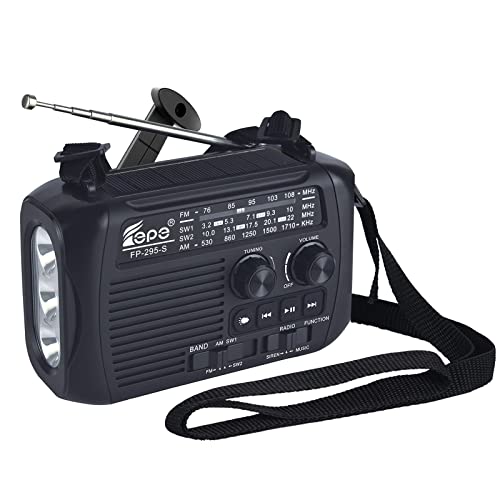 kurbelradio Solar Radio AM FM SW1-2, USB/Solar Wiederaufladbar Notfallradio, 2 Modi-Led Taschenlampe, SOS-Alarm und Bluetooth-Handkurbelgenerato für Camping, Survival, Reisen, Notfälle von G Keni