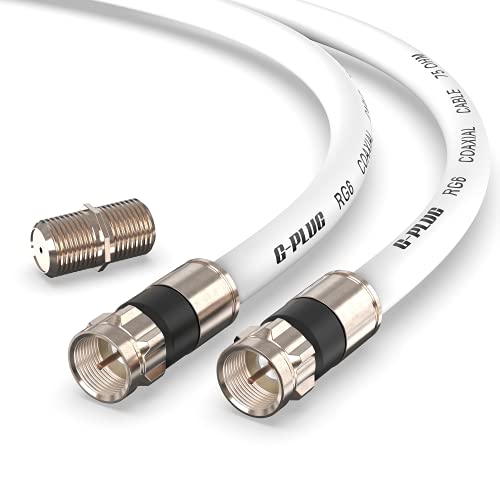 G-PLUG Antennenkabel 10m - TV Kabel – Verlängerung für Sat Kabel F Stecker Koaxialkabel geeignet für TV, HDTV, Radio, DVB-T, DVB-C, DVB-S, DVB-S2 / Full HD –Doppelgummi und RG6 Pressverbinder von G-PLUG
